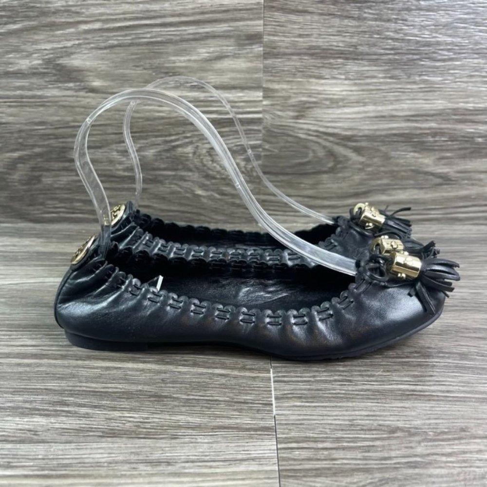 Tory Burch Black Reese Ballet Flats Women's Shoes Size 5.5